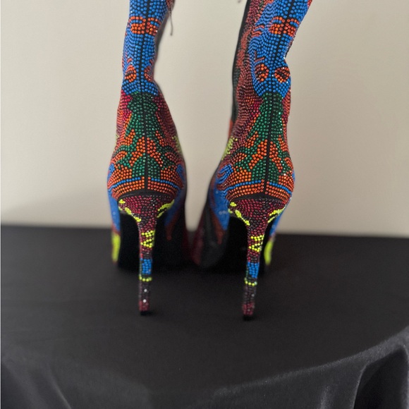 Azalea Wang Colorful Women's High Heel Boots - Picture 2 of 3